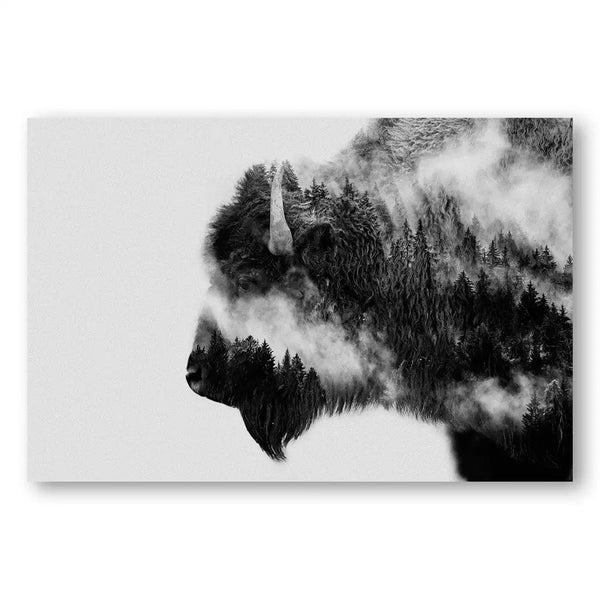 Mystic Bison Silhouette Art Print