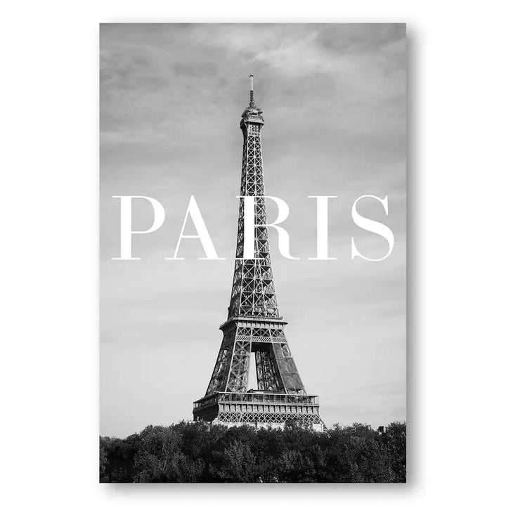 Eiffel Text Overlay Print