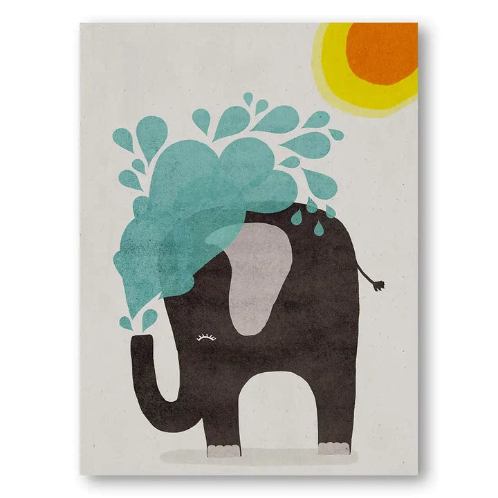 Funny elephant by Treechild Print