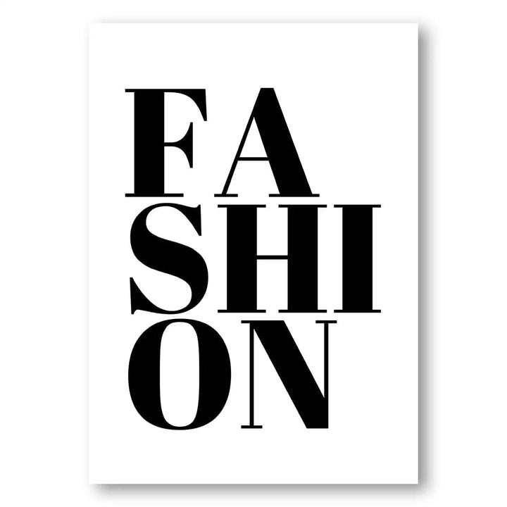 Chic Monochrome "FASHION" Word Art Print