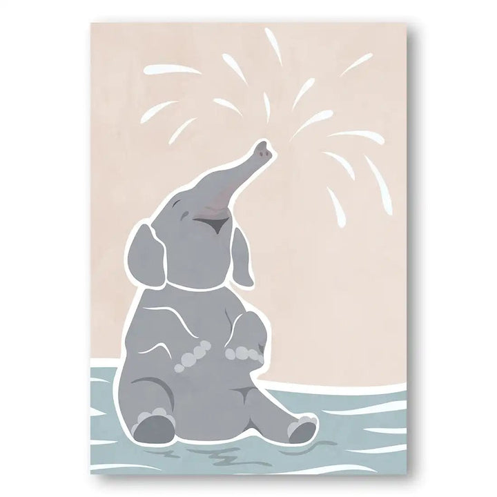 Playful Pachyderm Splash Art Print