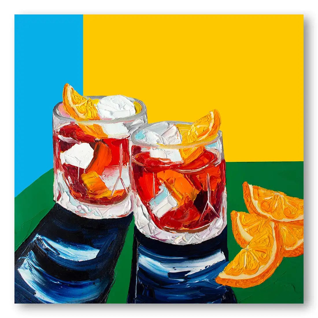 Negronis No2 Art Print Stone and Gray