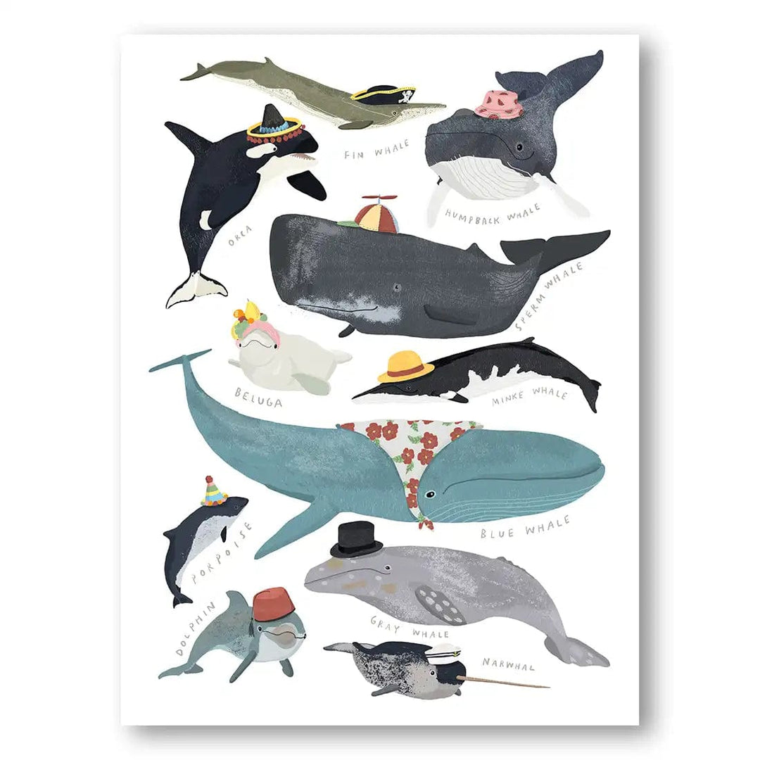 Whales In Hats by Hanna Melin Print