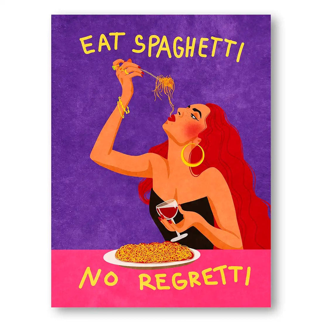 Eat spaghetti no Regretti Word Art Print