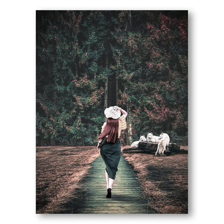 The Little Red and the White Wolfs Photo Print