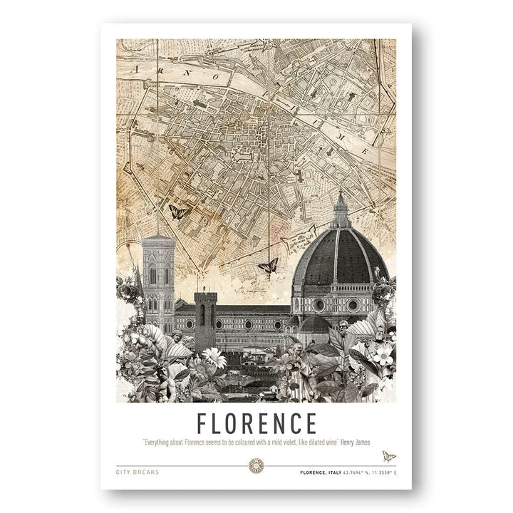 Golden Age Florence Map Print