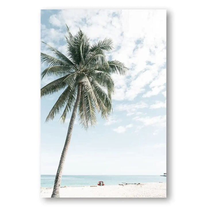 Serene Shoreline Palm Print