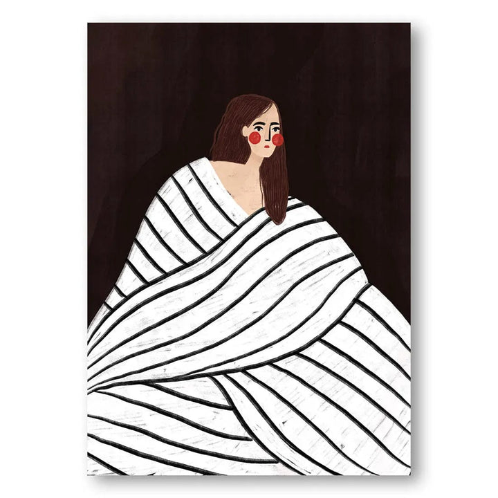 Wrapped In Stripes Contemporary Feminine Wall Art Print