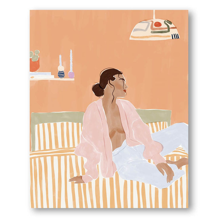 Serenity in Peach and Sage Art Print