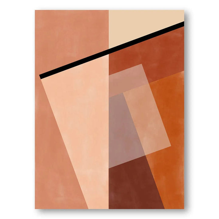 Terracotta Geometric Overlap Art Print