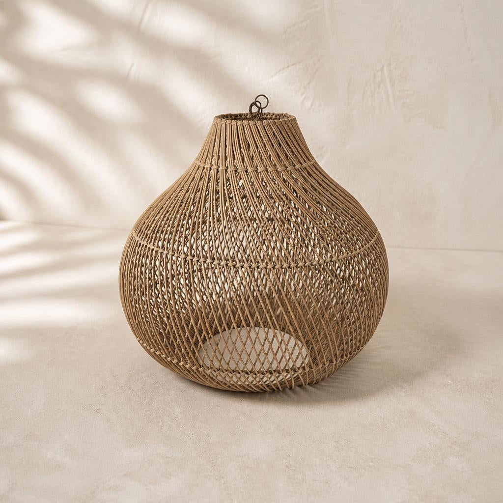 Droplet Rattan Pendant Light, studio view