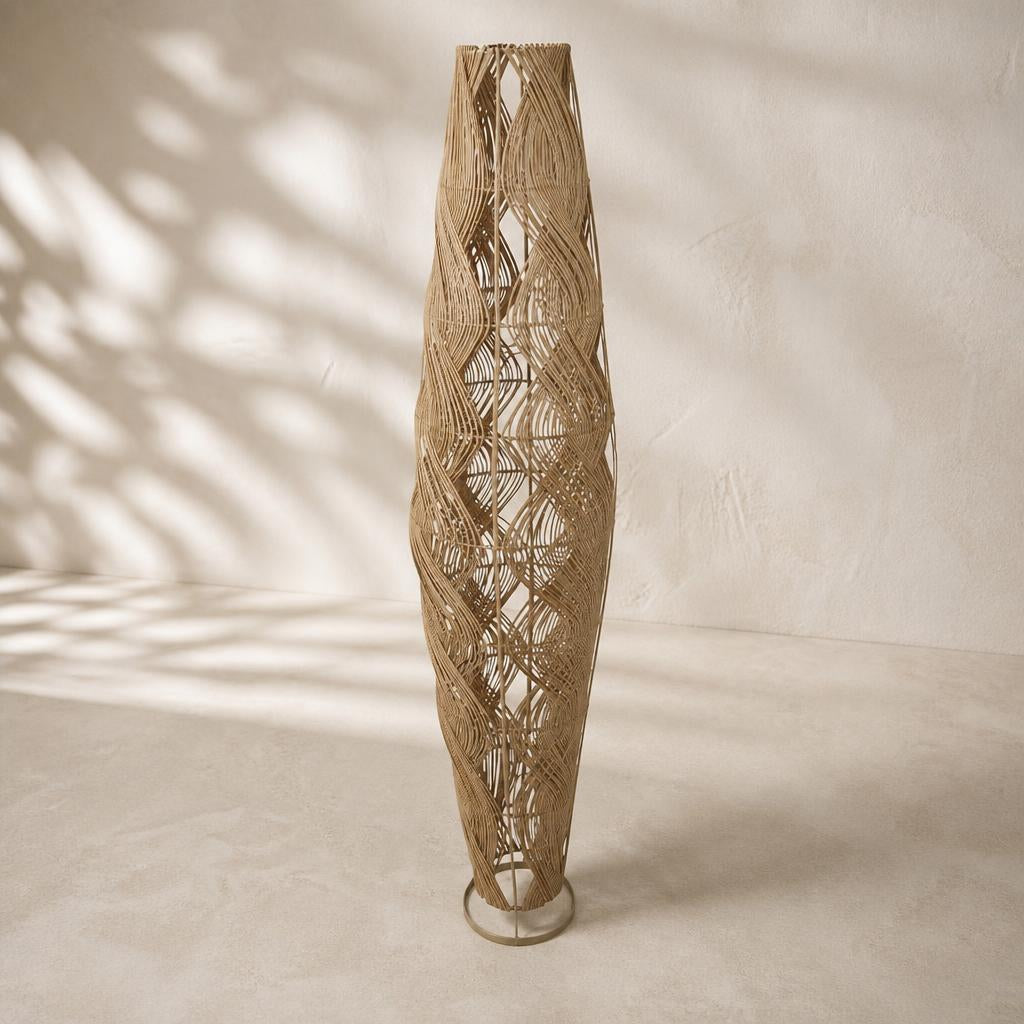Ellipse Rattan Floor Lamp, studio view