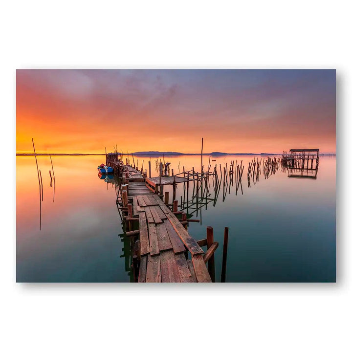 Serene Pier Sunset Photography Print