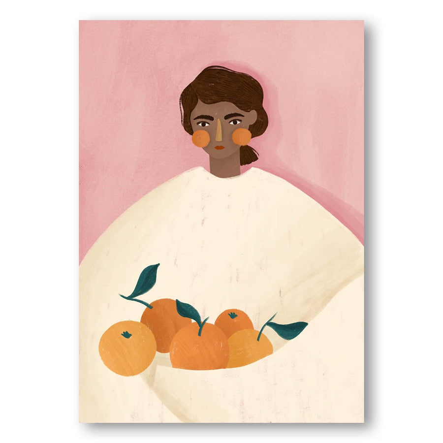 Serene Citrus Portrait Art Print