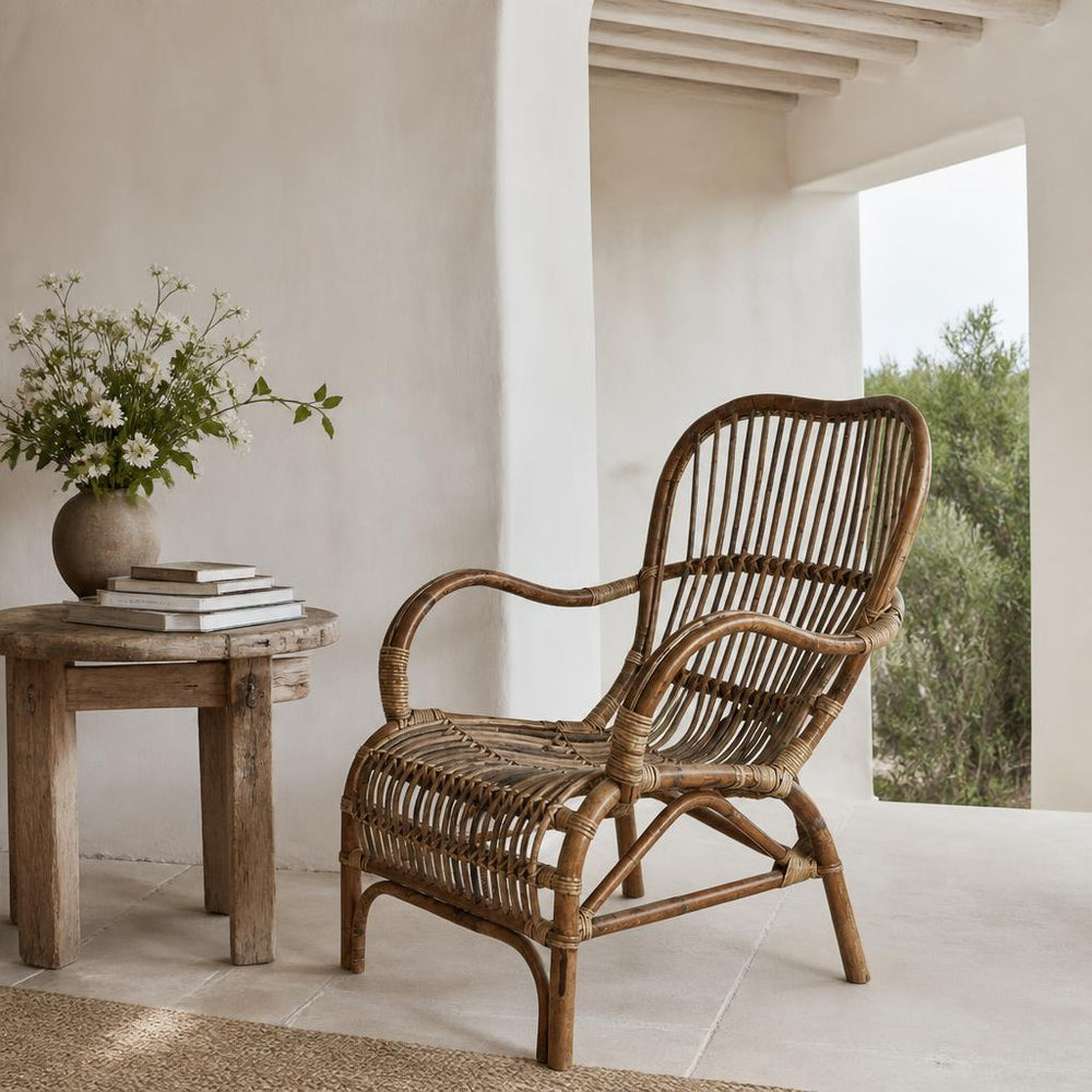 Rattan Veranda Chair styled in a room