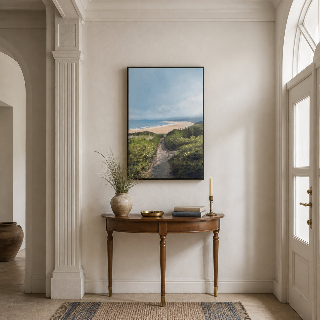 Room mockup featuring Gwithian Beach Art Print