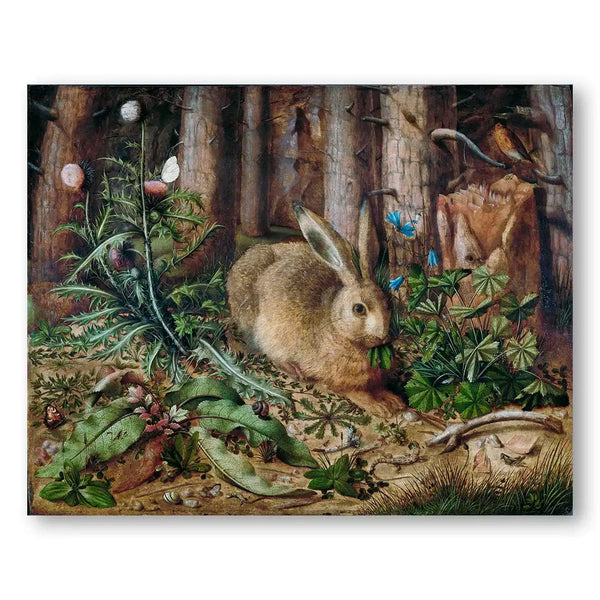 A Hare in the Forest Vintage Animal Art Print