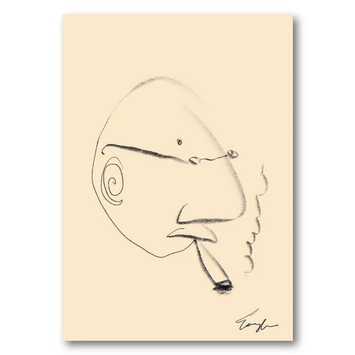 Minimalist Smoker Line Sketch Art Print