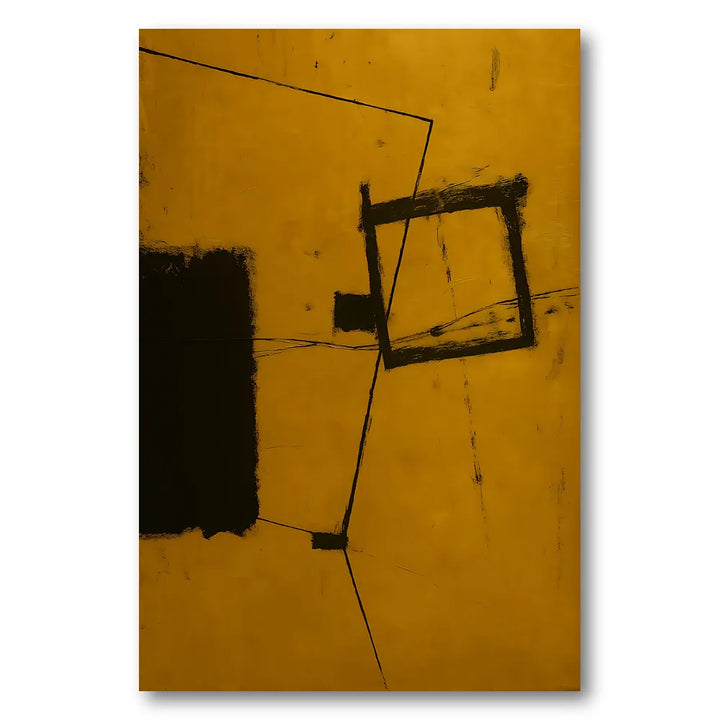 Abstract Black Gold Shapes Art Print