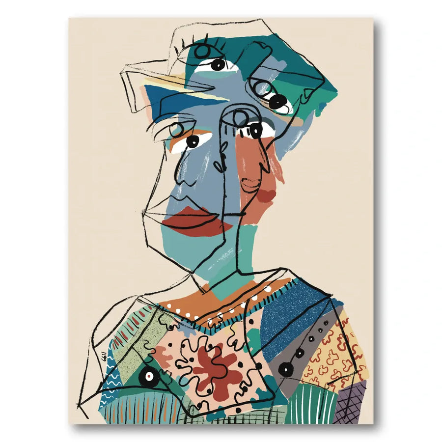 Abstract Cubist Portrait Art Print