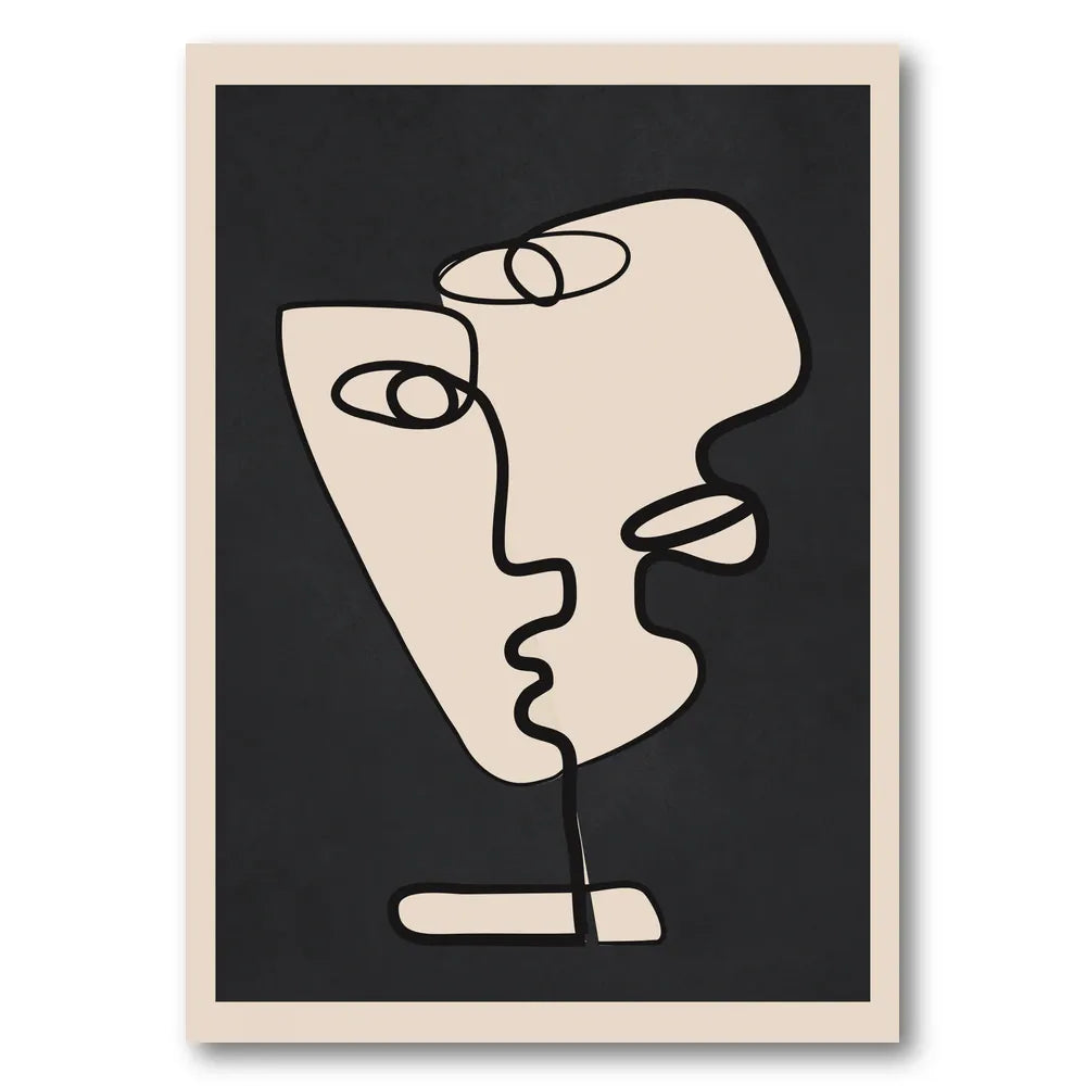 Abstract Faces of Love Art Print
