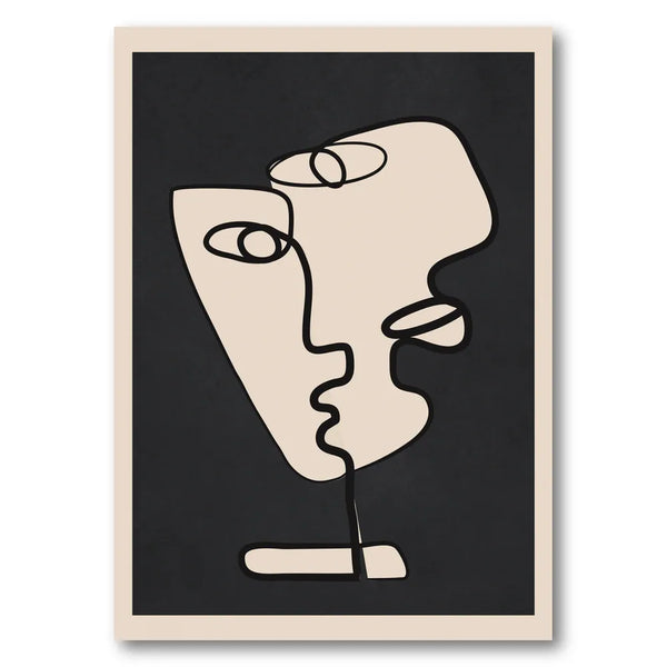 Abstract Faces of Love Art Print