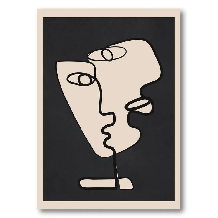 Abstract Faces of Love Art Print