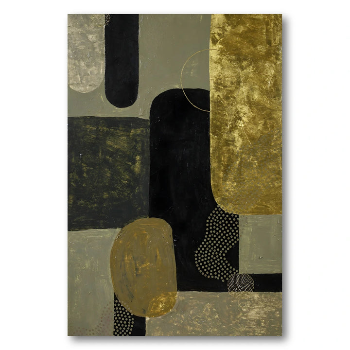Abstract Gold Shapes Art Print