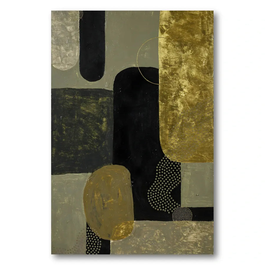 Abstract Gold Shapes Art Print