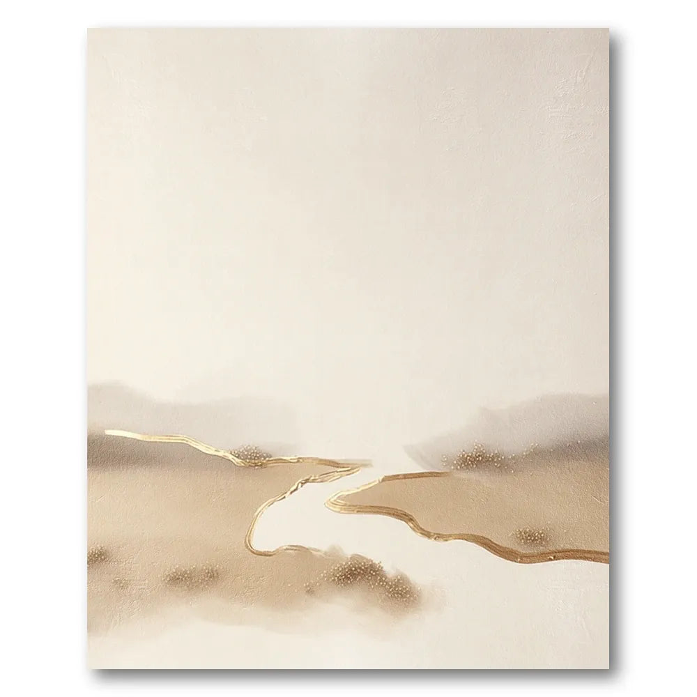 Abstract Golden River Art Print