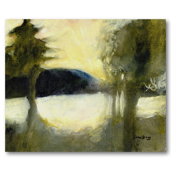 Abstract Lake Glow Art Print