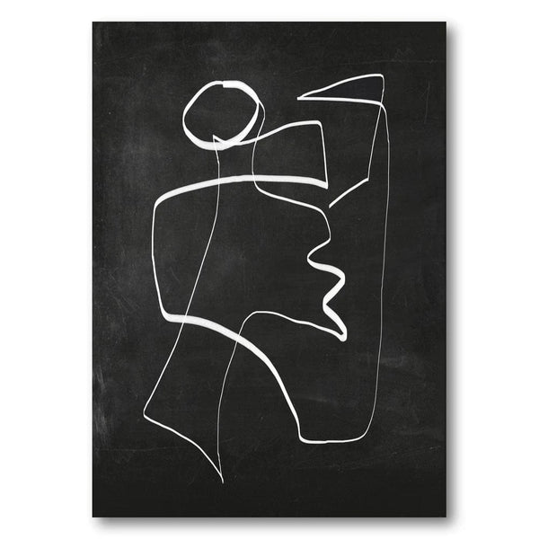 Monochrome Geometric Whimsy Art Print