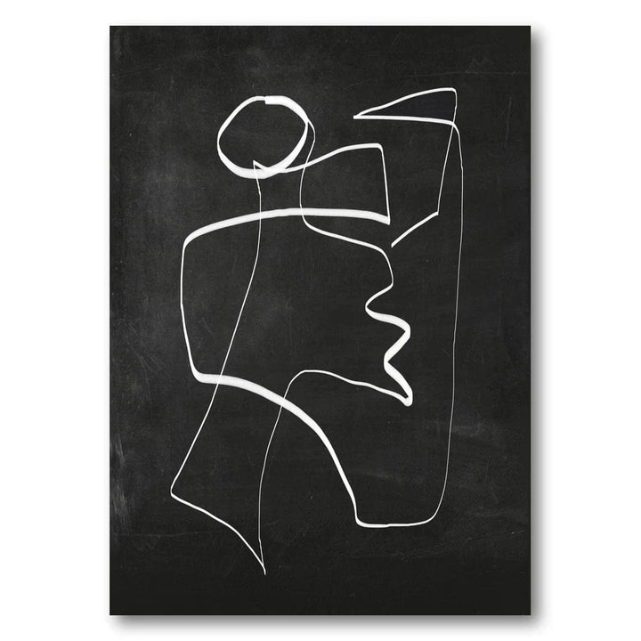 Monochrome Geometric Whimsy Art Print