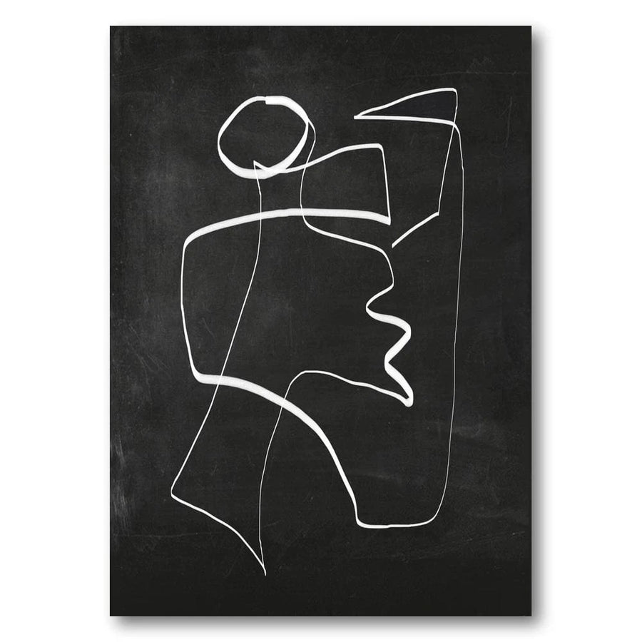 Monochrome Geometric Whimsy Art Print