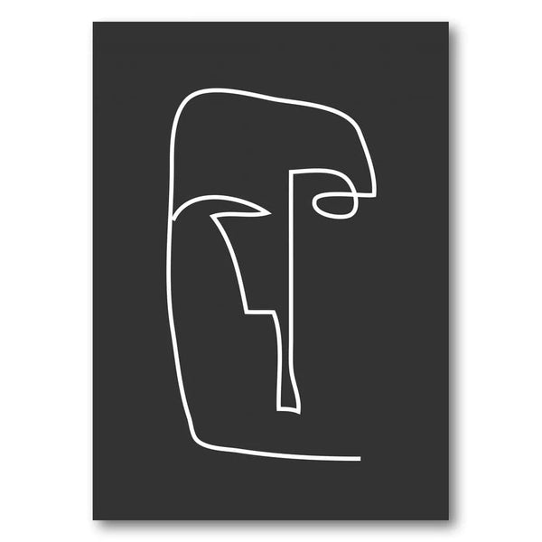 Monochrome Elegance Profile Art Print