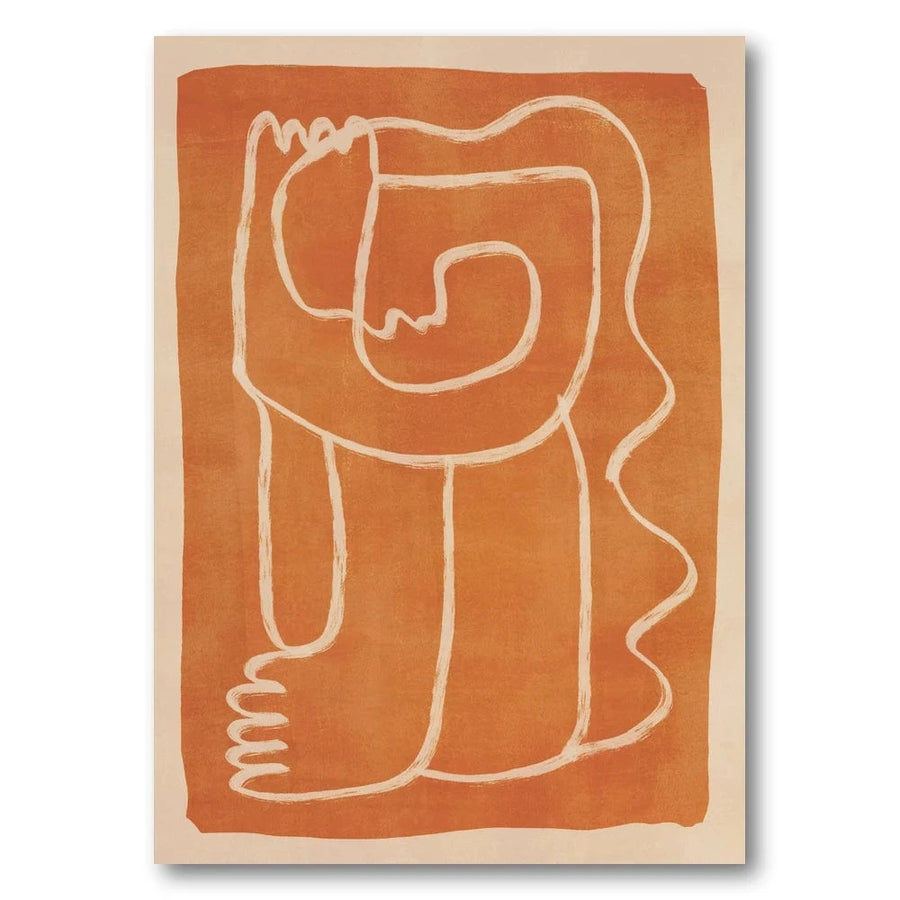 Terracotta Dreamwave Abstract Art Print
