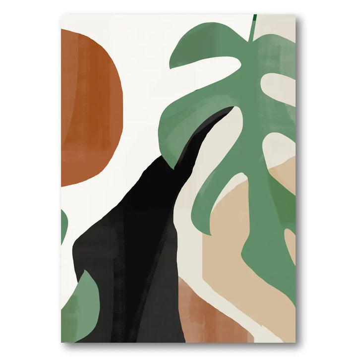 Abstract Monstera Leaf Art Print