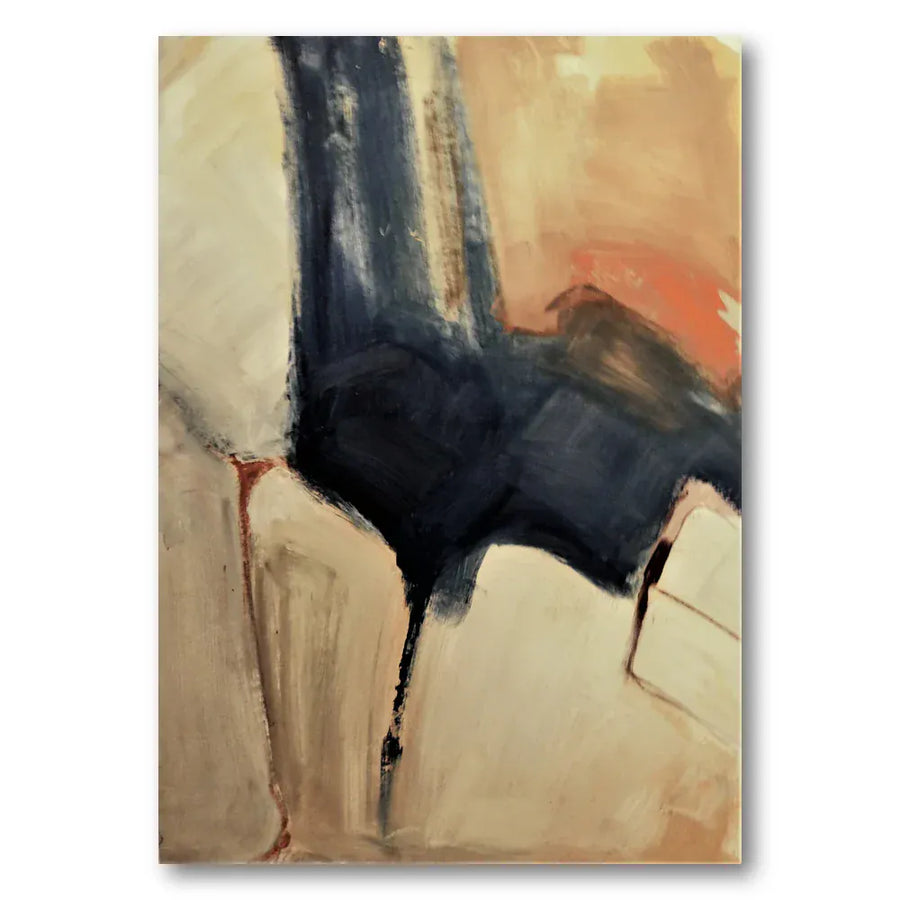 Muted Blue and Beige Abstract Art Print