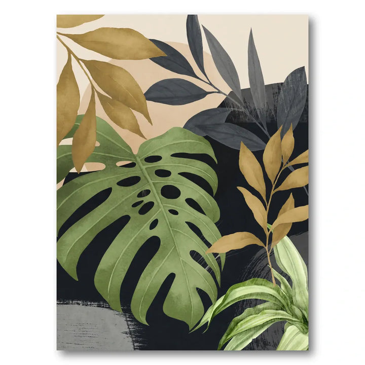 Abstract Tropical Leaves Art Print