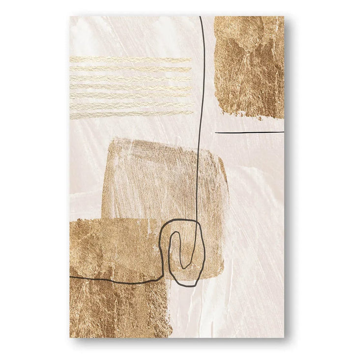 Golden Abstract Strokes Art Print