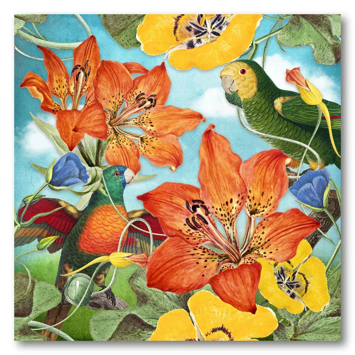 Floral Parrot Harmony Art Print