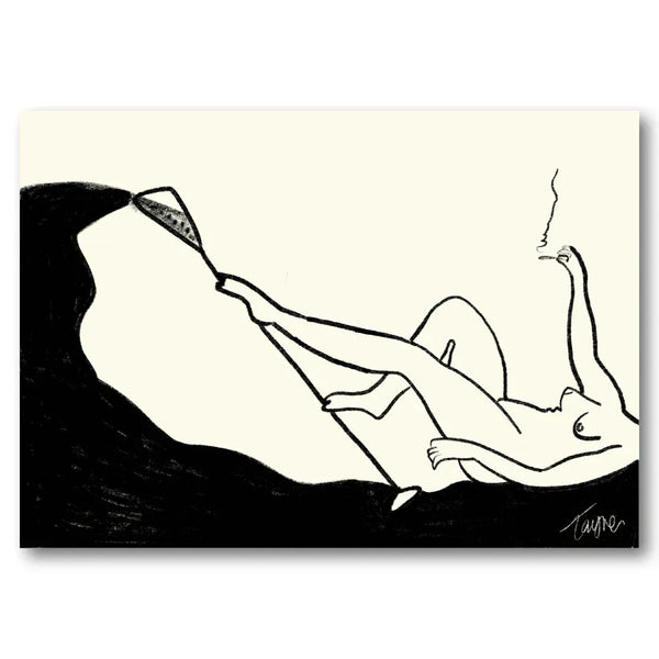 Reclining Nude with Oar Art Print