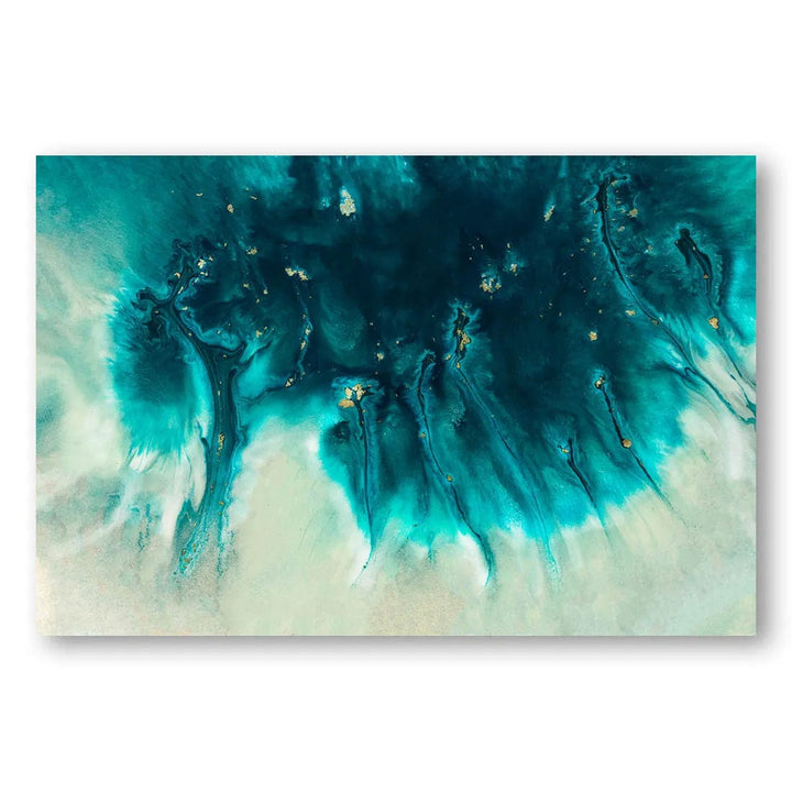 Aqua Echoes Abstract Art Print By Petra Meikle de Vlas