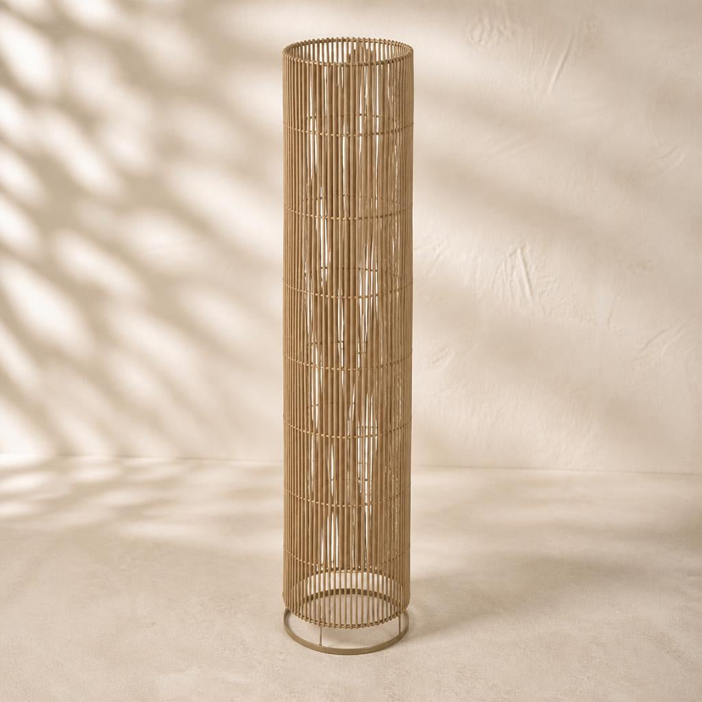Cylinder Rattan Floor Lamp, studio view