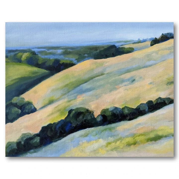 Rolling Hills With Distant Bay Art Print