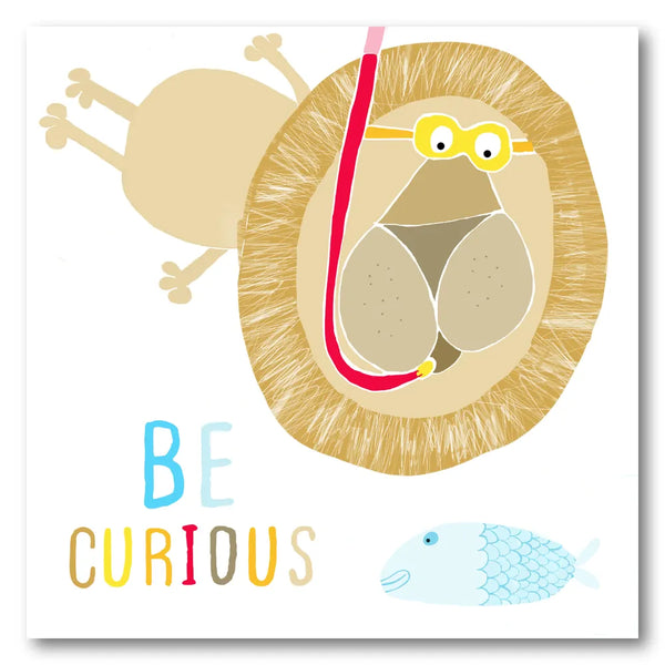 Be Curious Snorkeling Lion Art Print
