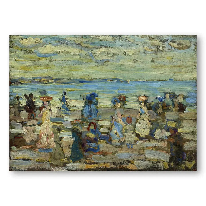 Seaside Promenade in Pastel Vintage Print