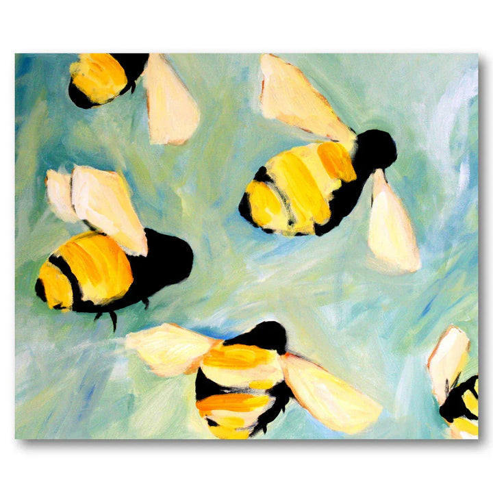Vibrant Honeybee Flight Art Print