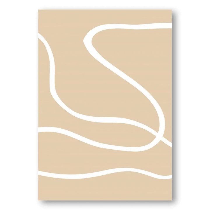 Beige Flowing Lines Art Print