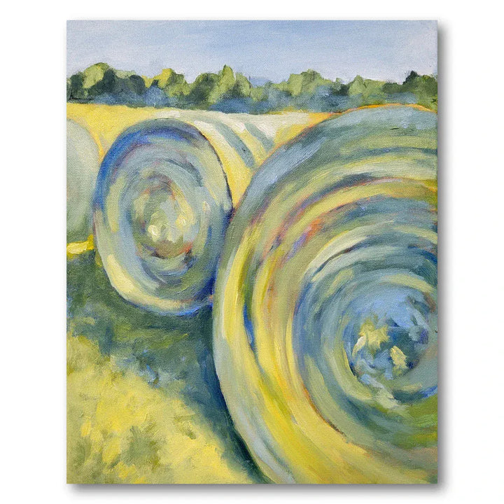 Golden Hay Bales Art Print